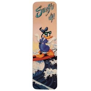 Vintage 80s Donald Duck Bookmark, surfing, ruler, Disney One Stop Posters 26-089